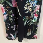 Fuzzi Bouquet Floral Hummingbird Print Sleeveless Tulle Jersey Sheath Dress Black Size M Photo 6
