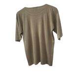 Henri Bendel  Women's Silk Knit Blouse Taupe Size L Casual Crew Neck Photo 1