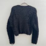 ZARA Black Faux Fur Fuzzy Sweatshirt Sweater Long Sleeve Small Womens NEW Photo 5