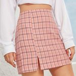 SheIn Plaid Pink Skirt Photo 2