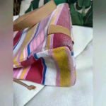Women’s Multicolor‎ Striped Beach Bag Pink Photo 6