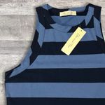 Doe & Rae  Blue Striped Racerback Tank Top NEW Womens S Cotton Stretch Photo 2
