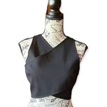 Intermix Womens Black V Neck Sleeveless Crop Top S Photo 0