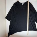 Catherines  Black Asymmetrical Tunic Top 3X Ribbed Knit Stretch Minimalist Flowy Photo 5