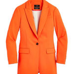 J.Crew NWT Long Parke Blazer in Neon Orange Italian Stretch Wool Jacket 4 Photo 0