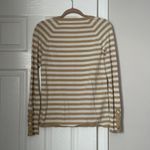 Lilly Pulitzer Dinah Crewneck Sweater White Cream Gold Striped Size Small Photo 5