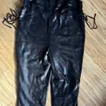 Free People Jumpsuit Womens XS New Years Black Tie Shiny Sequined Pantsuit Photo 0