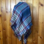 Blanket Scarf Plaid Long Warp Shawls Tartan Knit Winter Warm Lattice Scarves Blue Photo 3