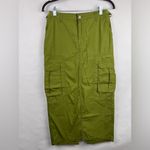 Wild Fable Olive Green Cotton Utility Cargo Skirt XXS Long Midi Pockets D-Ring Photo 1
