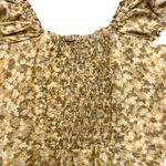 ZARA  Yellow Ditsy Floral Smocked Mini Dress Size XS‎ Photo 9