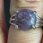 Amethyst Round purple S925 silver ring size 7.5 Photo 8