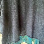 Max jeans Avenue Top Women black Blue Floral Back Asymmetric Hem Tunic Blouse size 3X Photo 3