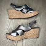 Clarks  Collection Gold Metallic Annadel Bari Cork Wedge Sandals Women’s Size 8.5 Photo 7