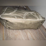 Coach Vintage Metallic Gold & White Goat Suede And Leather Tote Bag Purse #9371 Photo 4
