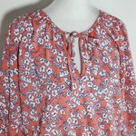 C&E Coral Pink Floral Mini Dress Size Medium Floral Blouson Dress Wedding Guest Photo 4