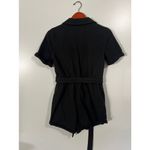 Urban Outfitters UO Denim Short Jumpsuit Romper in Black Size Medium with Waist Tie Photo 4