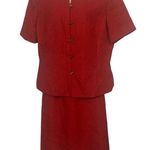Le Suit  2 Pc Red Ladies Sz 16 Toggle Buttons Career Wear Photo 0