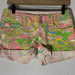 Lilly Pulitzer  Clifton Denim‎ Shorts Pink Green Multi Size 2 Photo 0