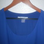 Peter Nygard Nygard 1X Flowy Poncho Circle Neck Top Plus in Lapis Blue Photo 4