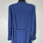 Talbots Vintage  100% Silk Blue Button Up Belted Shirt Maxi Dress Long Sleeve 8 Photo 7