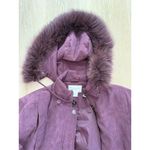 Worthington Women's Purple Parka Coat M Hooded Fur Trim Winter Jacket Photo 6