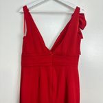 Mac Duggal Bow Shoulder V-Neck Gown in Red Size US 10 NWT Photo 9