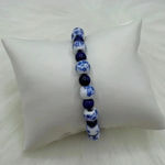 Ceramic Floral mix Beaded Stretch Bracelet Blue Photo 5