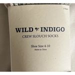 Wild Indigo Crew Slouch Socks 3 pairs White Beige Sage Shoe Size 4 Photo 5