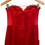 Miss Circle Talia Red Satin Lace Corset Maxi Dress Medium Photo 9