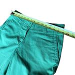 LL Bean Straight Leg Cropped Pants Green Cotton Womens Size 4 Petite Photo 6