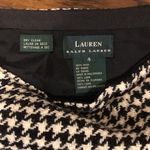 Ralph Lauren Black White Houndstooth Wool Lined Wrap Skirt Leather Closure Sz 4 Photo 6