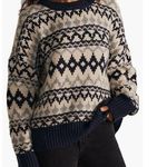 Favorite Daughter ‘Tis The Season Crewneck Sweater, Blue/Grey Fair Isle Sz M NWT Size M Photo 0