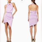 Elliatt NWOT Camo Asymmetric Satin Cocktail Dress in Lavender Sz L Photo 1