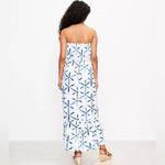 Loft white and blue starburst tie dye strapless maxi dress size medium petite Photo 2