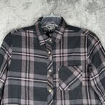 Tentree Shirt Women Medium Gray Purple Plaid Flannel Hiking Outdoors Punk Grunge Photo 3