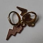 Altar'd State Light Pink And Gold Lightning Bolt Earrings  Photo 1