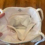 Lina Shoulder Bag Colorful Rainbow Stripe Crochet with Floral Pin Zipper Pull Red Photo 7