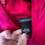 Moda International Crimson Ruffle Blouse 100% Silk Small Elegant Party Dark Pink Red Photo 8