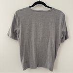 Lululemon  Crescent Tee Heathered Medium Grey Twist-Front Knot Crop Size 6 Small Photo 3