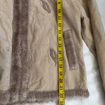 Y2K Cottagecore beige faux fur afghan penny lane jacket coat peacoat embroidered Tan Size M Photo 5