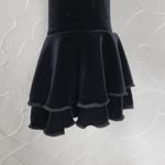 Joseph Ribkoff Womens Veston/Jacket Size 8 Black Velvet Ruffles Crop Long Sleeve Photo 4