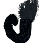 Black Burnout Check Velour Velvet Soft Scarf w/Fringe Photo 0