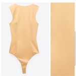 ZARA Light Yellow Bodysuit with Plunging Neckline. Photo 3