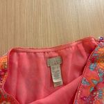 Sigrid Olsen  Sport Large Pink Floral Midi Length Ruffle Hem Rayon Side Zip Lined Photo 1