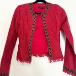H&M  impulse VTG fringe tribal blazer XS geometric office indie professional Photo 0