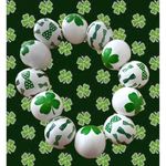 Luck of the Irish Clover Wood Beaded Stretch Bracelet St Patricks Day Ne… Green Photo 3