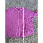Free People  Maddison Eyelet Blouse Orchid L Button Front Long Sleeve Oversized Photo 10