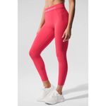 Alo Yoga Alosoft High-Waist 7/8 Relay Legging Candy Red/White L Photo 3