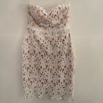 Lulu's Strapless White Floral Lace Dress Pink Photo 1