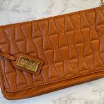 Badgley Mischka Quilted Brown Leather Shoulder Bag Flap Medium Sized Gold Chain Photo 1
